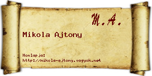 Mikola Ajtony névjegykártya